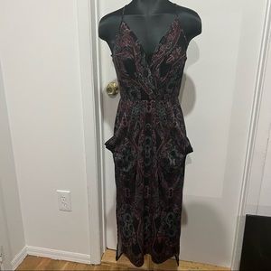 New NWT BCBG BCBGeneration Paisley midi Halter dress Multi Apple $88 XS Xsmall